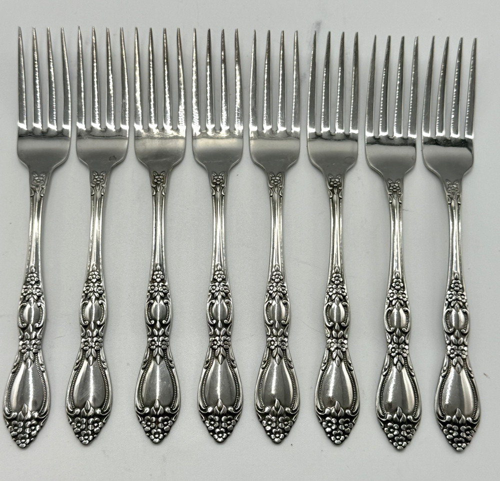 Oneida Huntington Stainless Steel Flatware 8 Dinner Forks 7 1/4 in Replacement